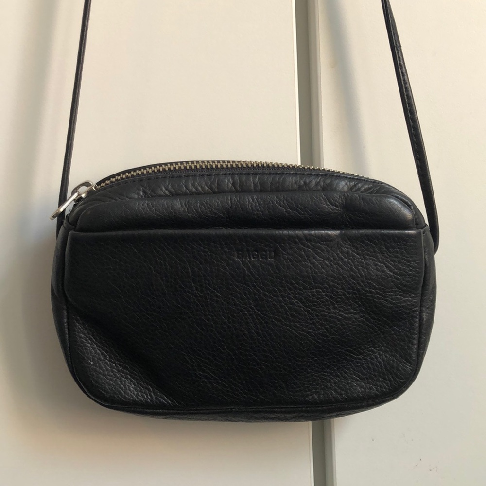 Baggu Mini Pebbled Leather Crossbody Bag